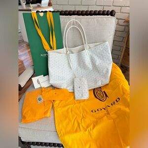 Goyard St. Louis GM - White - Excellent Used Condition.
